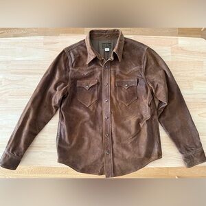 Ralph Lauren Double RL Brown Roughout Suede Western shirt jacket men’s Medium